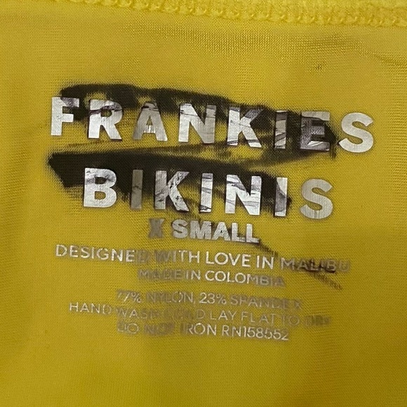 New! Frankie’s Bikini’s *flaw* jean plisse bandeau top strapless 1082 - Picture 7 of 9